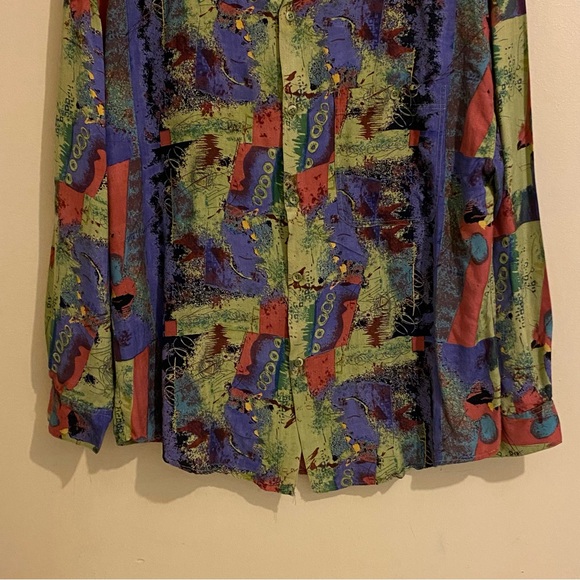 Vintage Goouch Shirt Mens 100% Rayon Abstract Print Single Needle Size XL - Picture 4 of 9